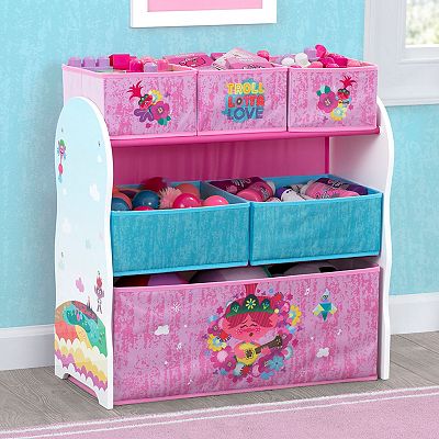 DreamWorks Trolls World Tour Design and Store 6-Bin Toy Organizer