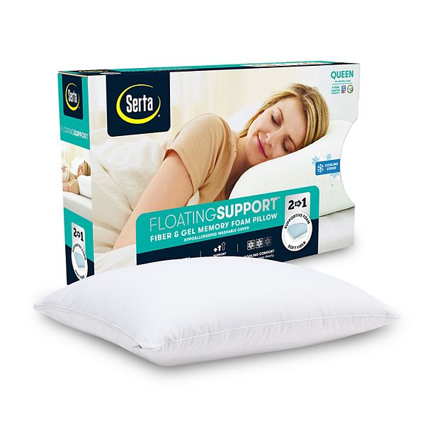 Serta Floating Support Cooling Gel Memory Foam Fiber Pillow