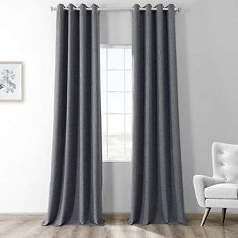 EFF Thermal Room Darkening Heathered Italian Woolen Weave Window Curtain