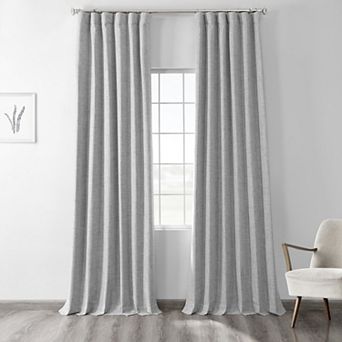 EFF Thermal Cross Linen Blackout Bedroom Window Curtain Panel