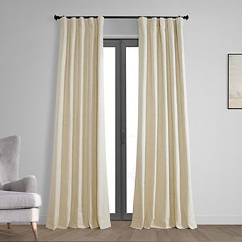 EFF Thermal Cross Linen Blackout Bedroom Window Curtain Panel
