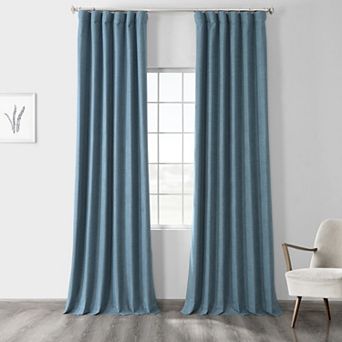 EFF Thermal Cross Linen Blackout Bedroom Window Curtain Panel