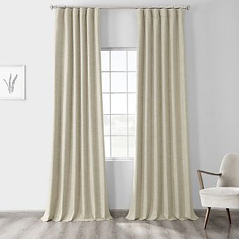 EFF Thermal Cross Linen Blackout Bedroom Window Curtain Panel