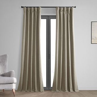 EFF Thermal Cross Linen Blackout Bedroom Window Curtain Panel