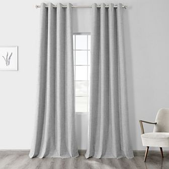 EFF Thermal Cross Linen Grommet Blackout Bedroom Window Curtain Panel