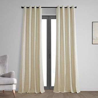 EFF Thermal Cross Linen Grommet Blackout Bedroom Window Curtain Panel