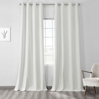 EFF Thermal Cross Linen Grommet Blackout Bedroom Window Curtain Panel