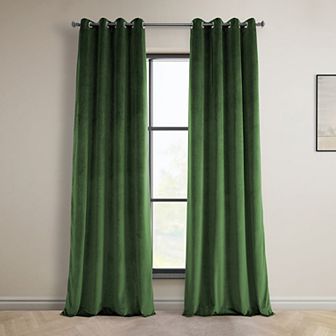 EFF Heritage Plush Velvet Grommet Room Darkening Curtain Panel