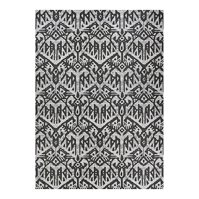 Couristan Dolce Maasai Indoor Outdoor Area Rug, Black, 8X11 Ft