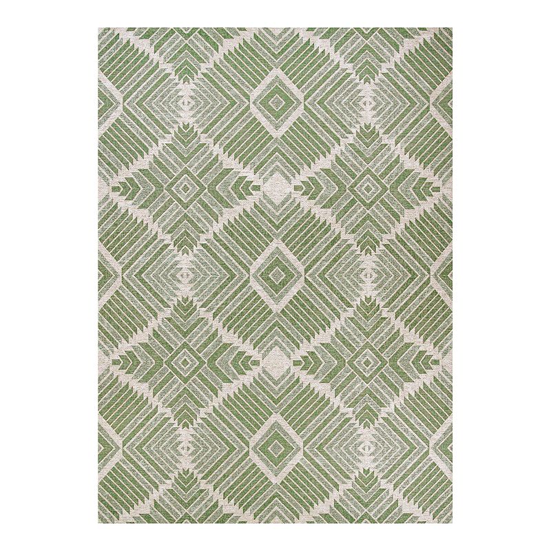 Couristan Dolce Botswana Indoor Outdoor Area Rug, Green, 5X7.5 Ft