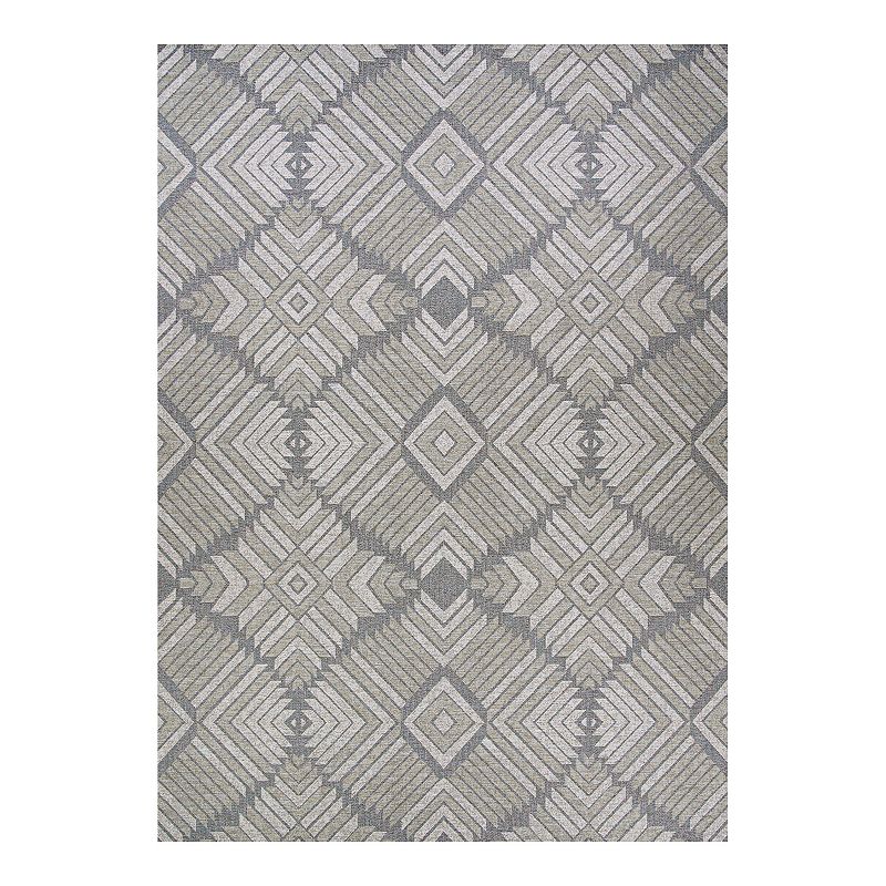 Couristan Dolce Botswana Indoor Outdoor Area Rug, Grey, 8X11 Ft