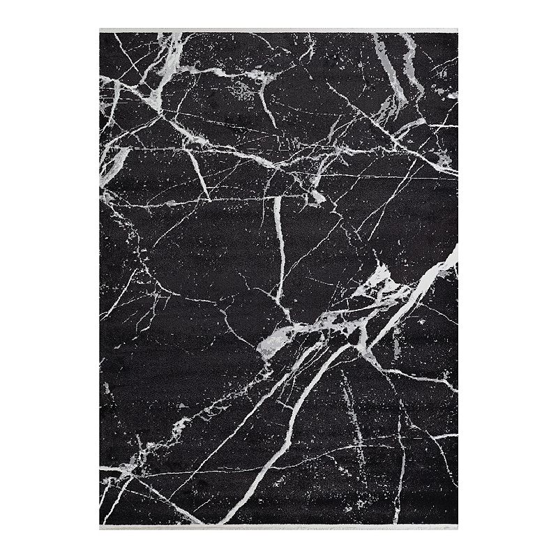 Couristan Marblehead Calcutta Area Rug, Black, 8X10 Ft