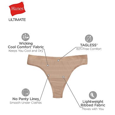 Women’s Hanes Ultimate 4-Pack Comfort Flex Fit Thong Underwear 46CFF4