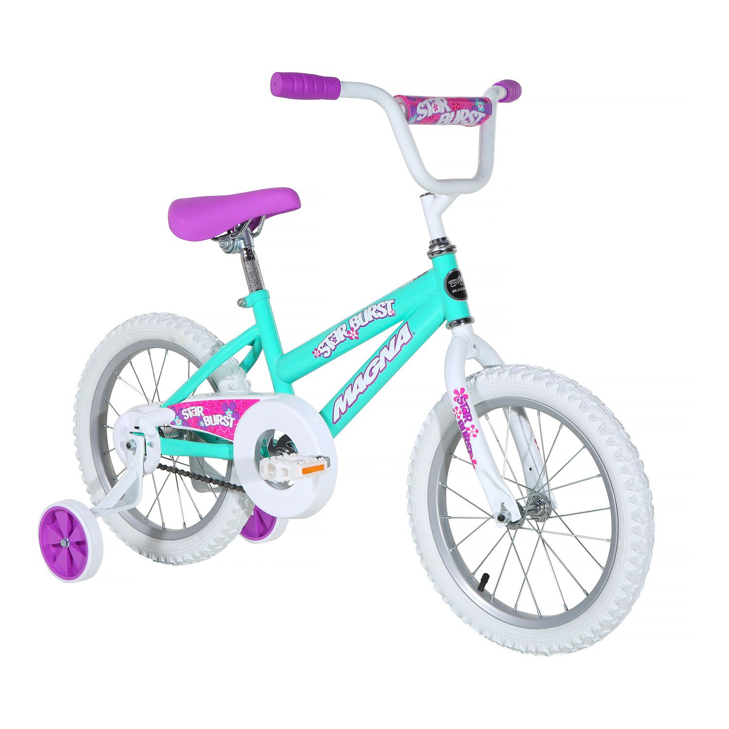 pink bike with training wheels