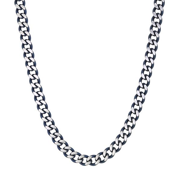Men's LYNX Gray Stainless Steel Curb Chain Necklace