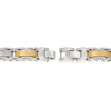 Men's LYNX Two Tone Stainless Steel Link Bracelet