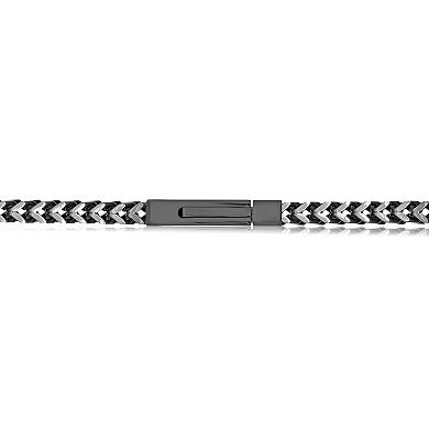 Men's LYNX Black Stainless Steel Foxtail Chain Bracelet
