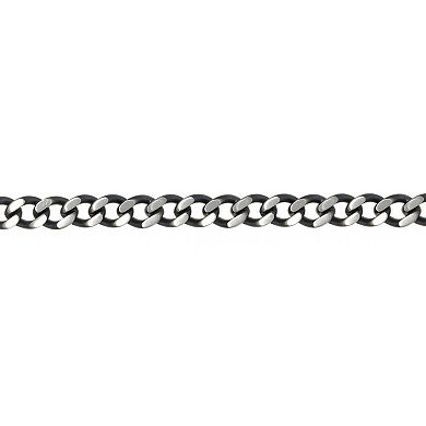 Men's LYNX Gray Stainless Steel Curb Chain Bracelet