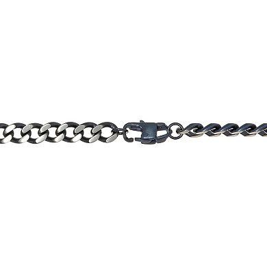 Men's LYNX Gray Stainless Steel Curb Chain Bracelet