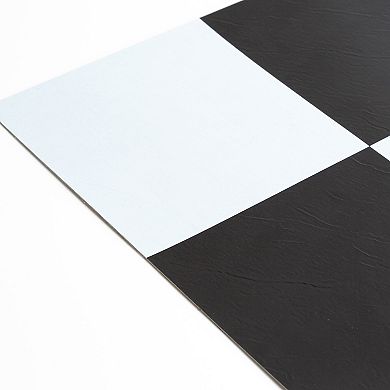Achim Sterling Black & White 12x12 Self Adhesive Vinyl Floor Tiles Set of 20