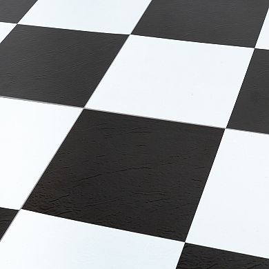 Achim Sterling Black & White 12x12 Self Adhesive Vinyl Floor Tiles Set of 20