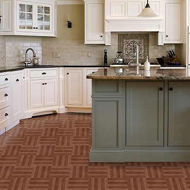 Achim Sterling Medium Oak Plank 12x12 Self Adhesive Vinyl Floor Tiles Set of 20