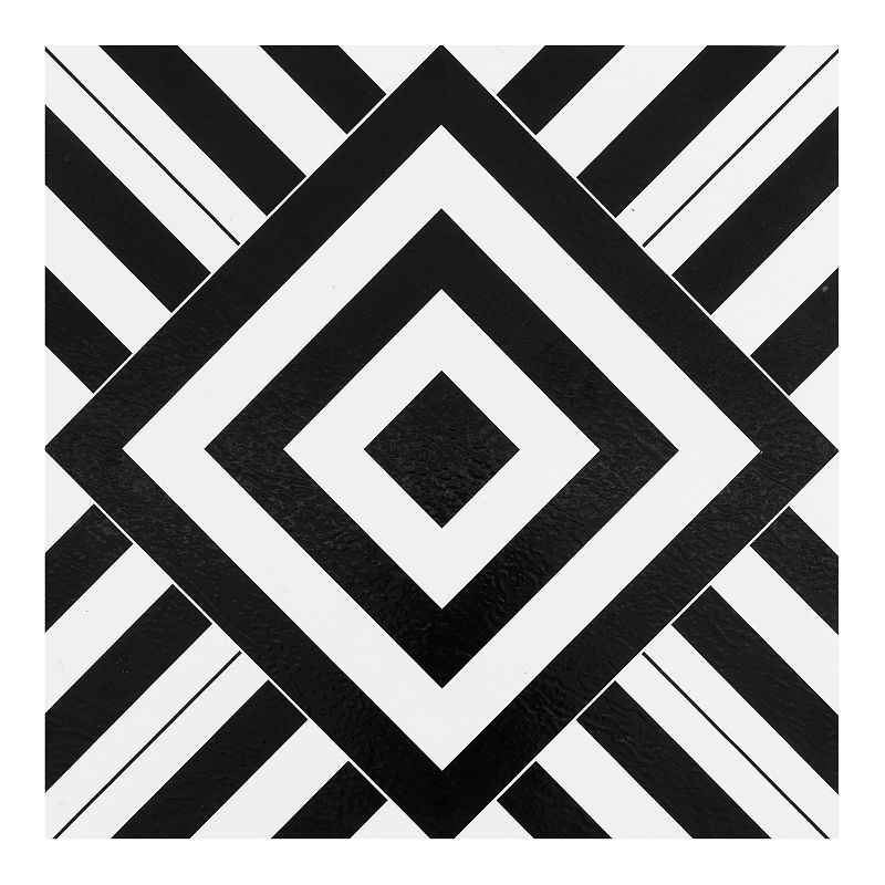 Achim Retro Geometric 12x12 Self Adhesive Vinyl Floor Tiles Set of 20, Mult
