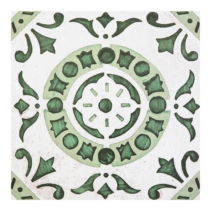 Achim Retro Green Medallion 12x12 Self Adhesive Vinyl Floor Tiles Set of 20