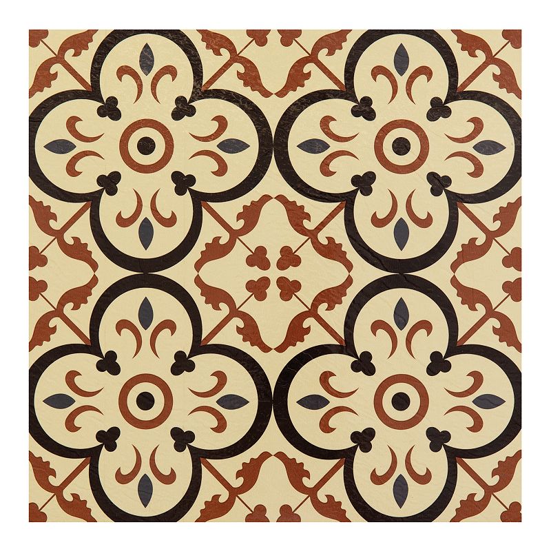 Achim Retro Burch 12x12 Self Adhesive Vinyl Floor Tiles Set of 20, Multicol