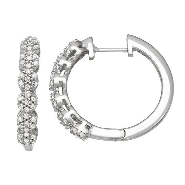 Diamond cluster deals hoop earrings