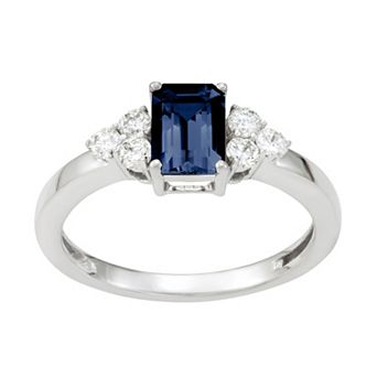 HDI 10k White Gold 1/3 Carat T.W. Diamond & Tanzanite Ring