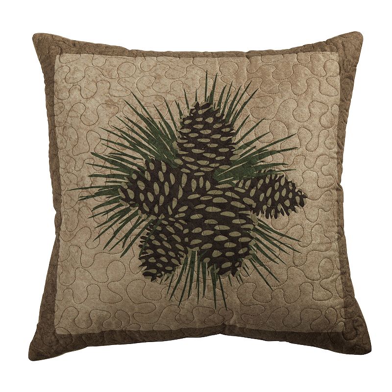 Donna Sharp Antique Pinecone Throw Pillow, Brown, Fits All