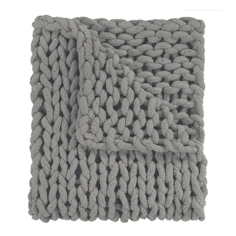 69152980 Donna Sharp Chenille Chunky Throw, Grey sku 69152980