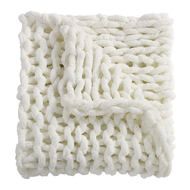 69152979 Donna Sharp Chenille Chunky Throw, White sku 69152979