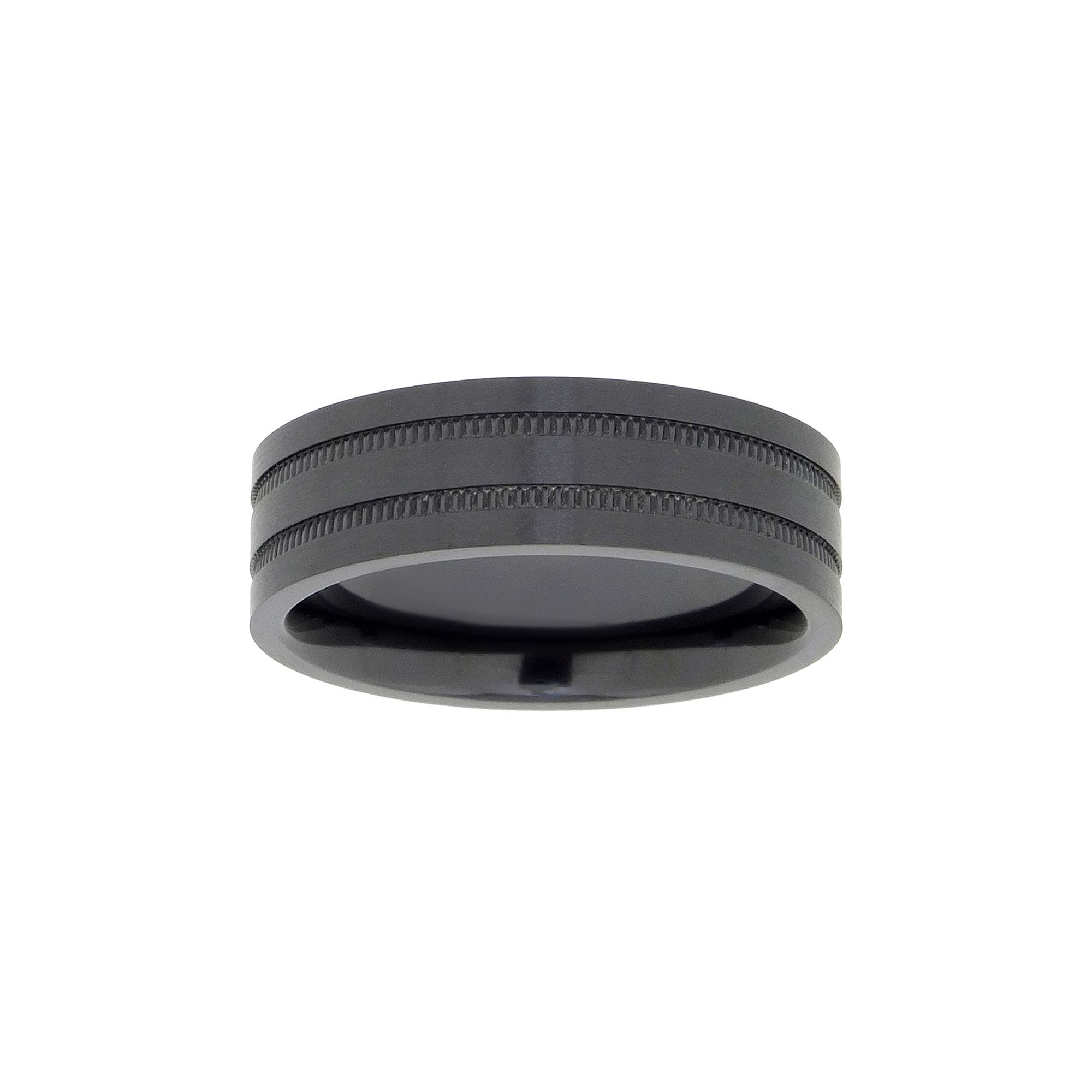 Mens LYNX Black Zirconium Ring, Size: 9