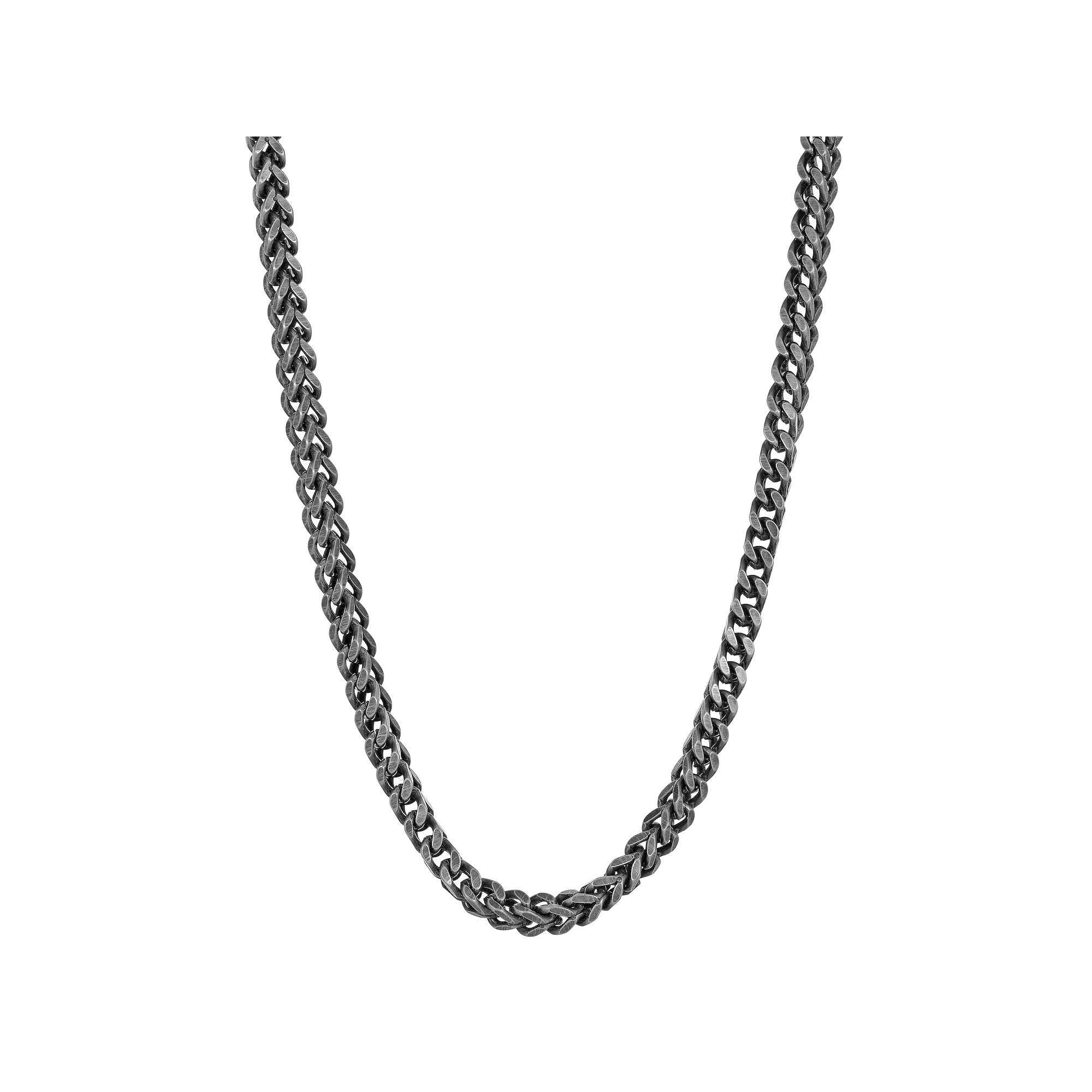 Mens LYNX Stainless Steel Franco Chain Necklace, Size: 24