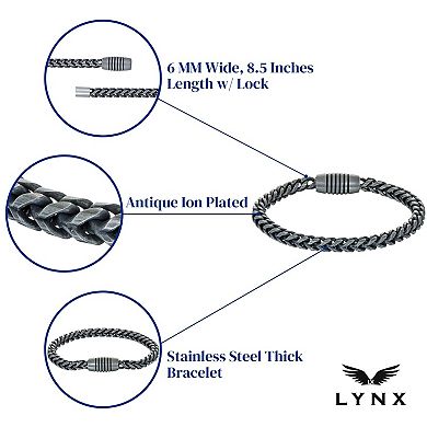 Men's LYNX Stainless Steel Franco Chain Bracelet