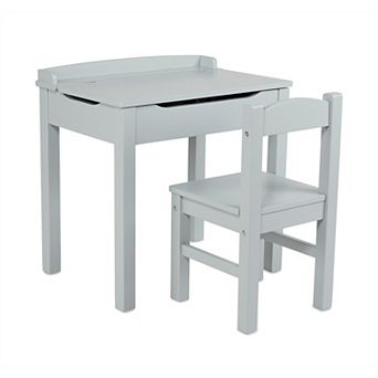 Melissa & Doug Child's Lift-Top Desk & Chair (Kids Furniture, Gray, 2 Pieces)