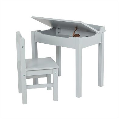 Melissa & Doug Child's Lift-Top Desk & Chair (Kids Furniture, Gray, 2 Pieces)