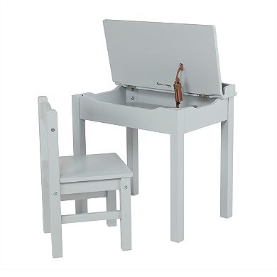 Melissa & Doug Child's Lift-Top Desk & Chair (Kids Furniture, Gray, 2 Pieces)