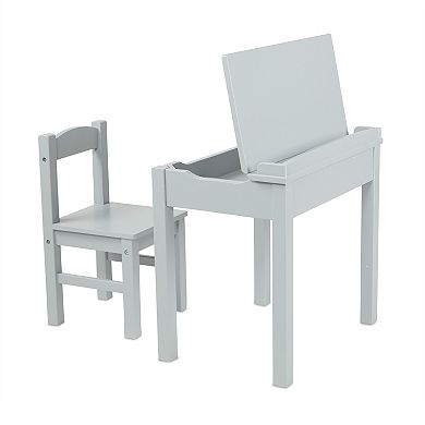 Melissa & Doug Child's Lift-Top Desk & Chair (Kids Furniture, Gray, 2 Pieces)