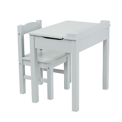 Melissa & Doug Child's Lift-Top Desk & Chair (Kids Furniture, Gray, 2 Pieces)