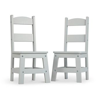 Melissa & Doug Kid's Furniture Wooden Chair Pair - Gray