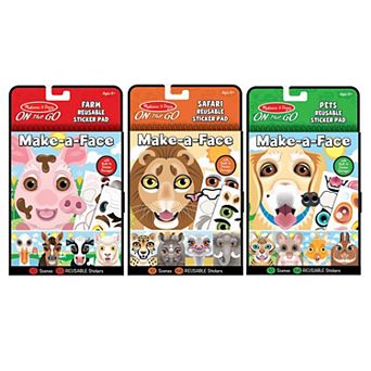 Melissa & Doug 3-Pack Make-a-Face Reusable Sticker Pad Set