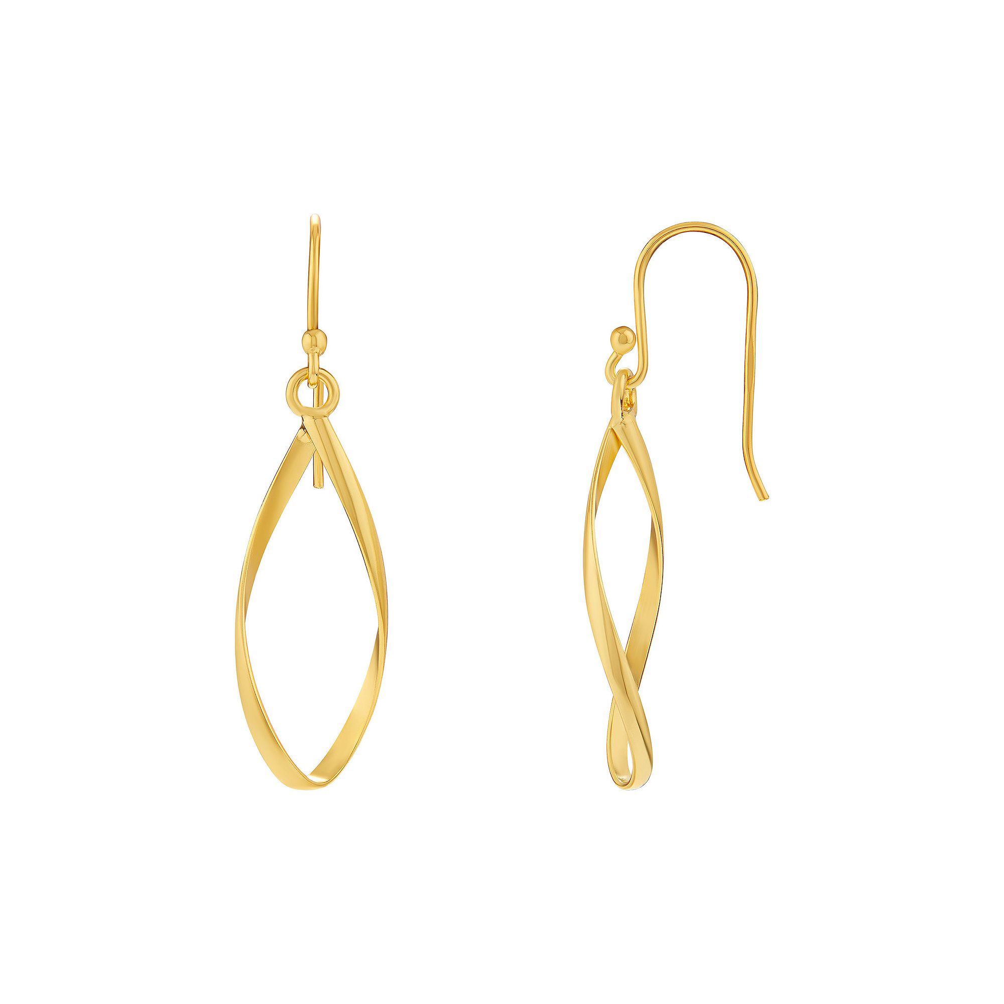PRIMROSE Sterling Silver Twist Teardrop Earrings, Womens, Gold Over Sterli