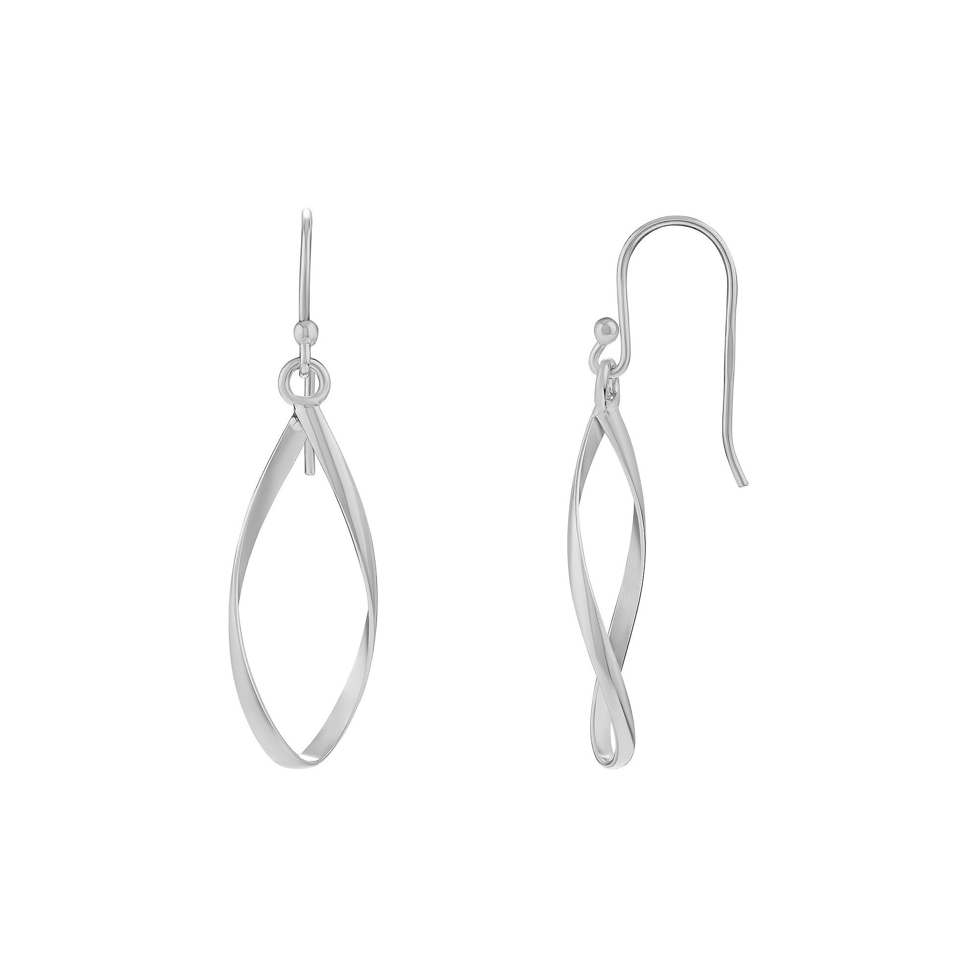 PRIMROSE Sterling Silver Twist Teardrop Earrings, Womens