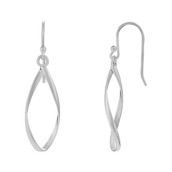 PRIMROSE Sterling Silver Twist Teardrop Earrings