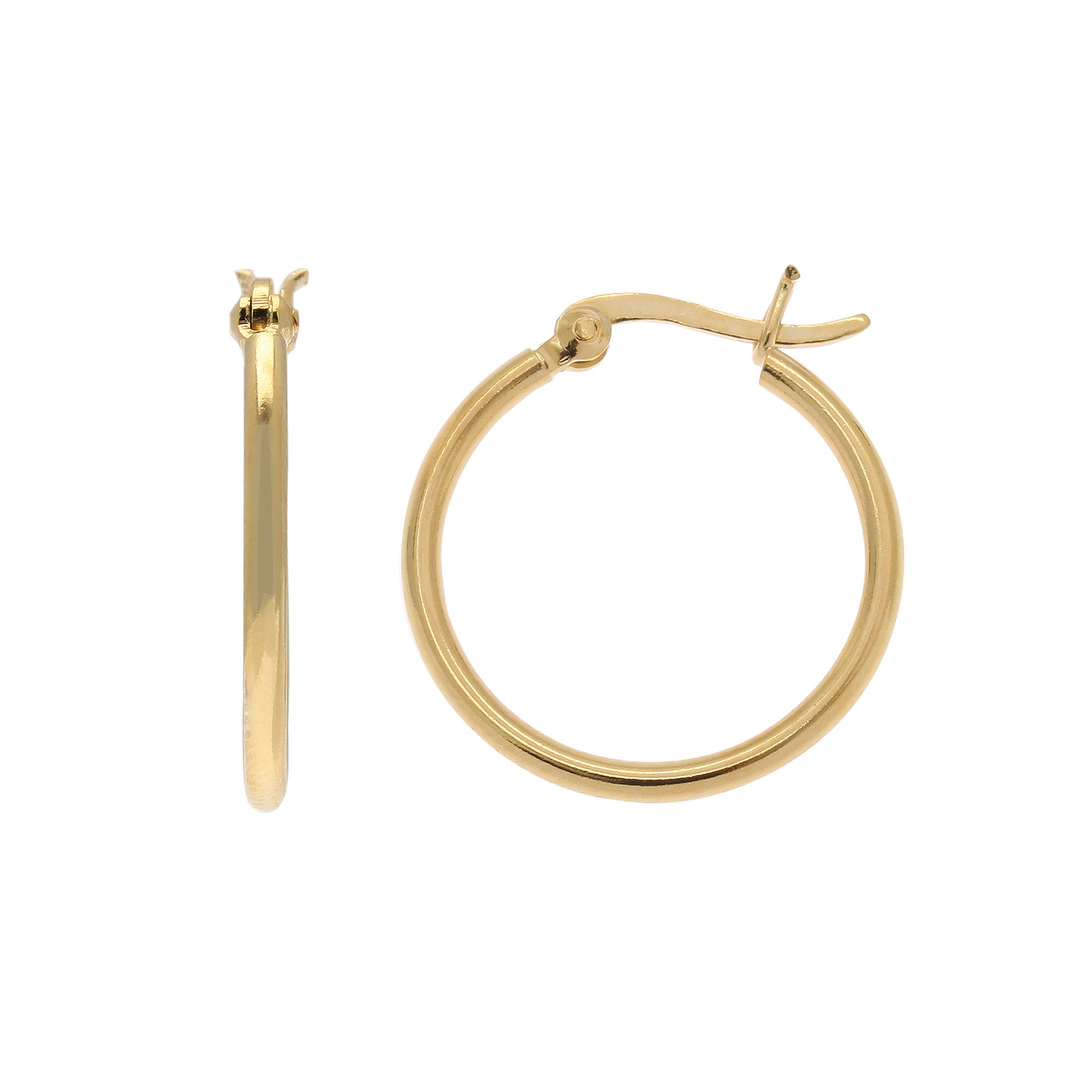 PRIMROSE Sterling Silver Hoop Earrings, Womens, Gold Tone