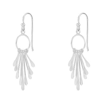 PRIMROSE Sterling Silver Graduated Linear Drop Earrings