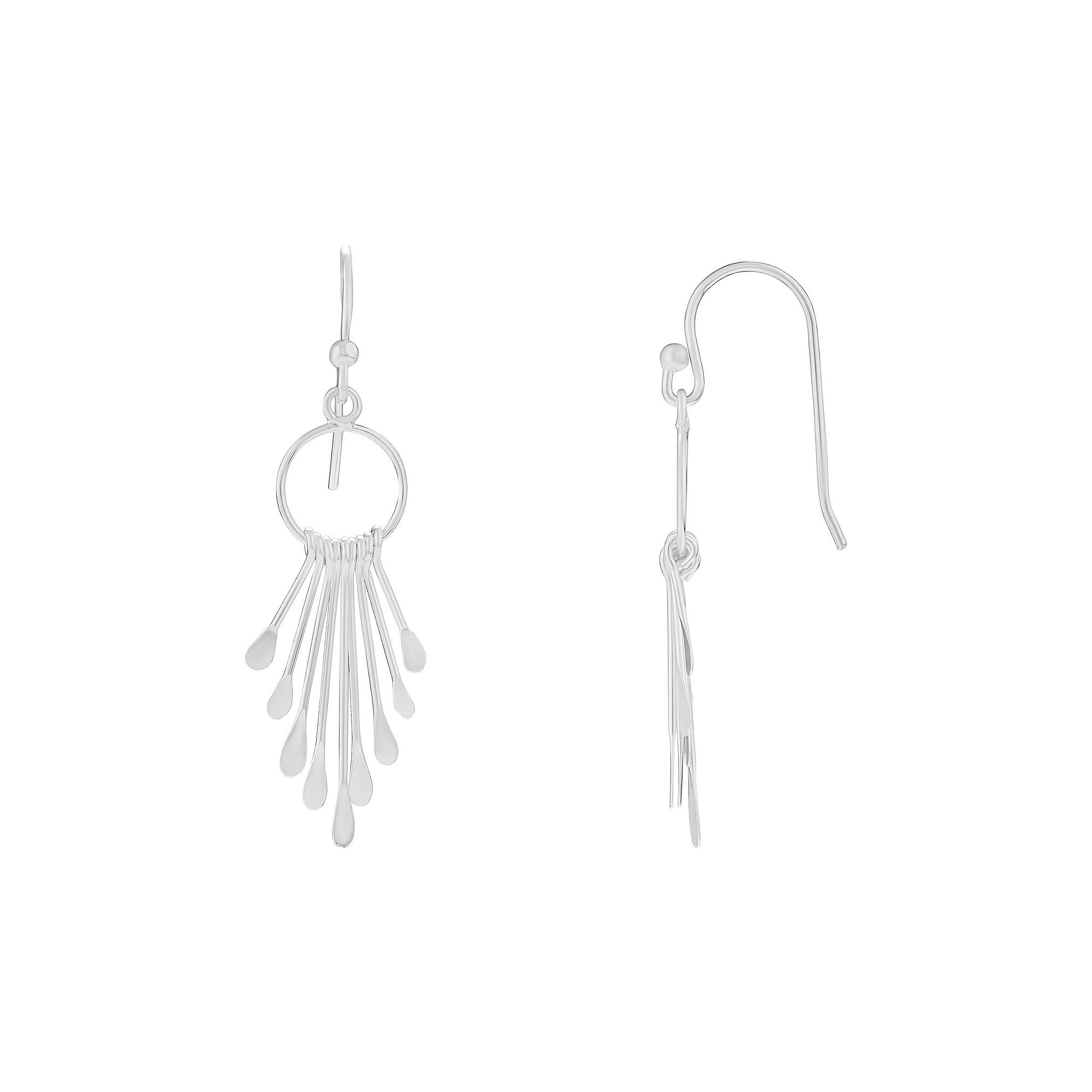 PRIMROSE Sterling Silver Graduated Linear Drop Earrings, Womens